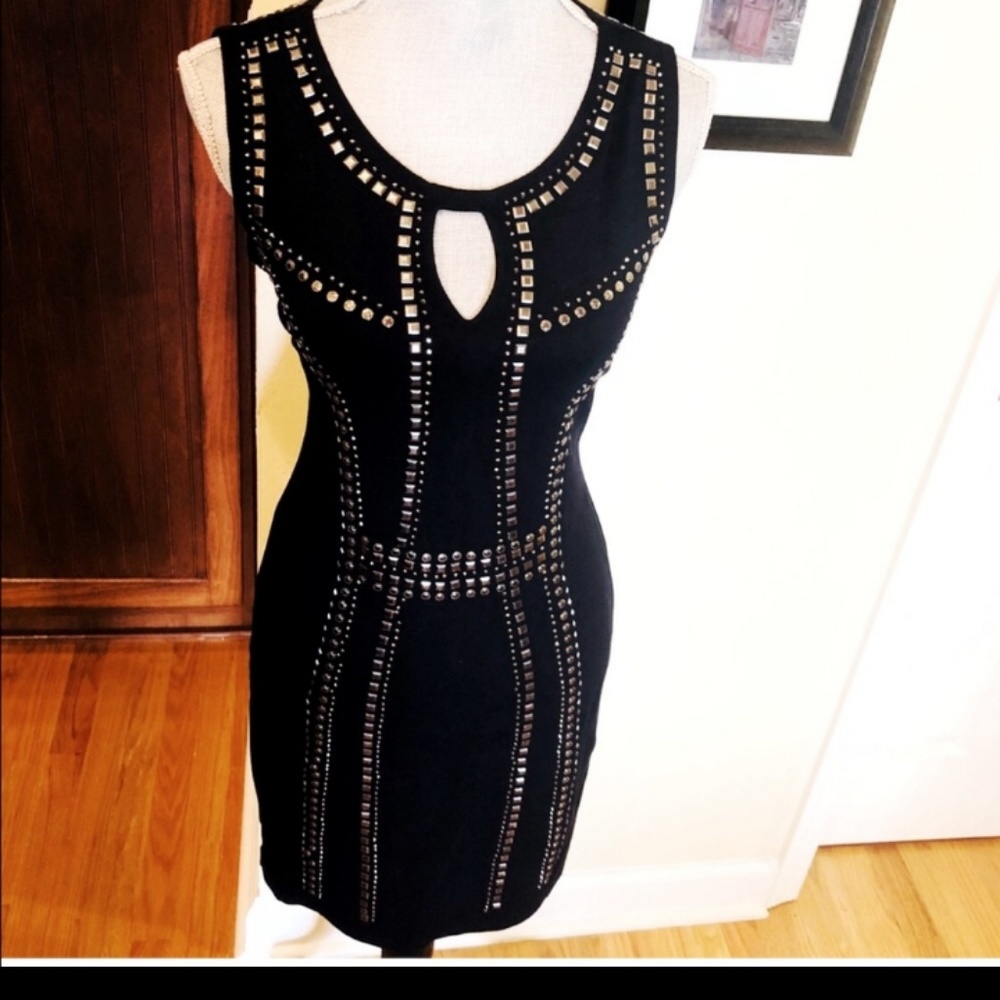 Carmen Marc Valvo NWT Studded Navy Dress